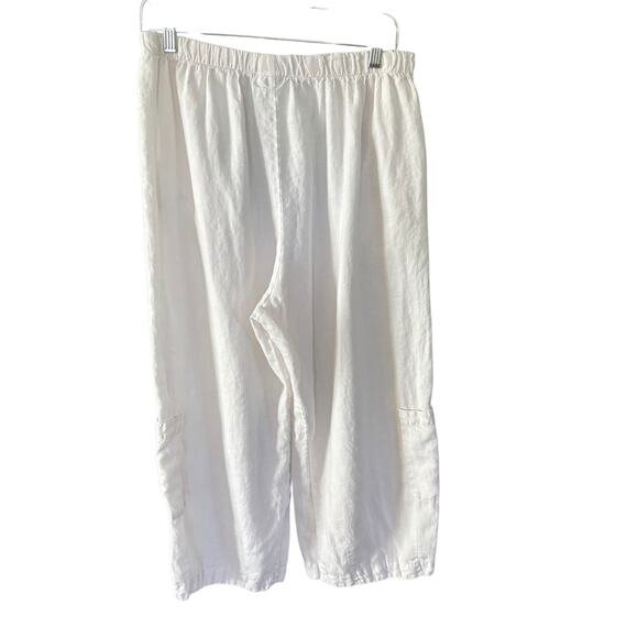 Bryn Walker White Capri Linen Pants Size Medium - Picture 6 of 14